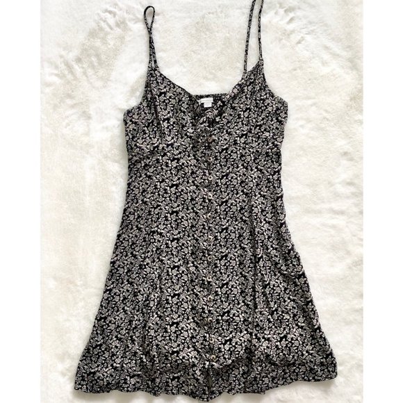 American Eagle Outfitters Dresses & Skirts - American Eagle Black Floral Button Down Dress